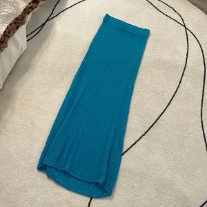 Zara blue crochet maxi skirt